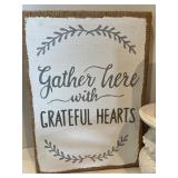 Farmhouse Decor Collection with Barn Art, Sign, Candle, Metal Orb, and Faux Plant