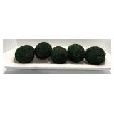 Set of 5 Decorative Moss Balls with White Tray