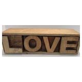 Decorative Home Decor Group with Wooden LOVE Box, Floral Plaque, and Faux Herb Planter