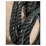 Black Battle Rope with Protective Sleeves