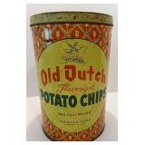 Vintage Decor Lot with Coca-Cola Crate, Old Dutch Potato Chips Tin, Red Wooden Basket, and Faux Succulent