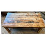 Rustic Wooden Coffee Table with Distressed Finish