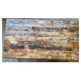 Rustic Wooden Coffee Table with Distressed Finish