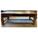 Rustic Wooden Coffee Table with Distressed Finish