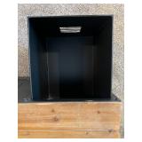 Metal and Wood Locker Storage Bench with 3 Compartments