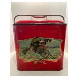 Vintage Red Metal Pleasure Chest Cooler with Duck Graphic