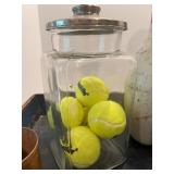 Vintage Sports Collection with Bowling Pins, Jars of Balls, and Darts