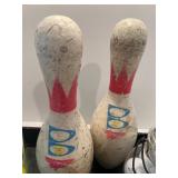 Vintage Sports Collection with Bowling Pins, Jars of Balls, and Darts