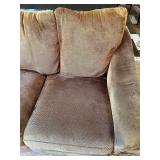 Brown Microfiber Sectional Sofa with Cushioned Seats