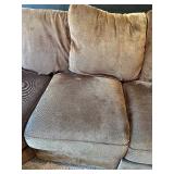 Brown Microfiber Sectional Sofa with Cushioned Seats