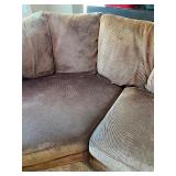 Brown Microfiber Sectional Sofa with Cushioned Seats