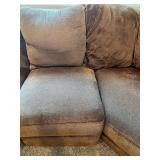 Brown Microfiber Sectional Sofa with Cushioned Seats