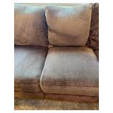Brown Microfiber Sectional Sofa with Cushioned Seats
