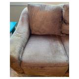 Brown Microfiber Sectional Sofa with Cushioned Seats