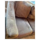 Brown Microfiber Sectional Sofa with Cushioned Seats