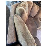 Brown Microfiber Sectional Sofa with Cushioned Seats