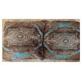 Set of 8 Decorative Throw Pillows with Plaid Woven Throw Blanket