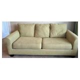 Used Beige Fabric Sleeper Sofa with Removable Cushions