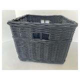 Set of 4 Dark Wicker Storage Baskets with Handles