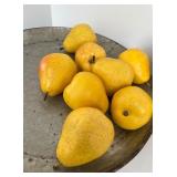 Vintage Style Yellow Metal Bread Box and Rustic Metal Cake Stand