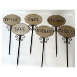 Set of 6 Metal Herb Garden Markers