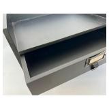 Black Desktop Organizer with Two Drawers and Burlap Clipboard