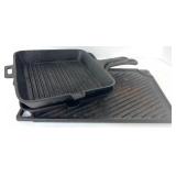 Lodge Cast Iron Grill Pan and 2 Griddles Set