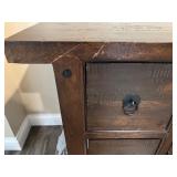 Pottery Barn Rustic Wood Sideboard Buffet with Drawers and Cabinet