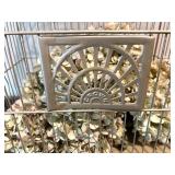 Decorative Metal Birdcage with Dried Hydrangea Arrangement