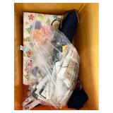 Sewing Supplies Lot with Storage Case, Thread, Ribbons, and Accessories