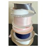 Sewing Supplies Lot with Storage Case, Thread, Ribbons, and Accessories