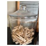 Vintage Laundry Collection with Washboards, Glass Jar of Clothespins, Iron, and Laundry Soda