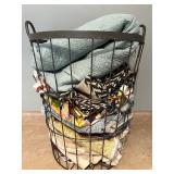Large Basket of Assorted Fabric Remnants