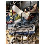 Large Basket of Assorted Fabric Remnants