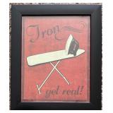 Laundry Room Wall Art and Brown Wall Clock Set