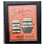 Laundry Room Wall Art and Brown Wall Clock Set