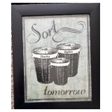 Laundry Room Wall Art and Brown Wall Clock Set