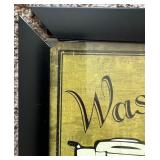 Laundry Room Wall Art and Brown Wall Clock Set