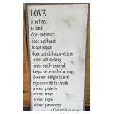 Magnolia Lane 25" x 49" Framed Wall Art Decor with 1 Corinthians 13:4-7