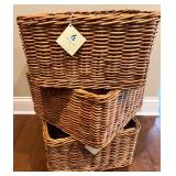 Set of 3 Pottery Barn Kids Sabrina Extra Large Wicker Baskets
