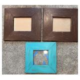 Set of 3 Rustic Square Wooden Picture Frames