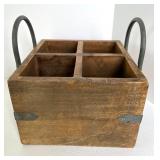 Set of 9 Coors Beer Glasses with Gold and Red Logos and Wooden Caddy