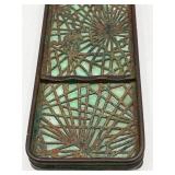 RARE Antique Tiffany Studios (New York, NY) "Pine Needle" Bronze and Slag Glass Pen Tray (Stamped 1004) RARE Antique Tiffany Studios (New York, NY) "Pine Needle" Bronze and Slag Glass Pen Tray (Stamped 1004)