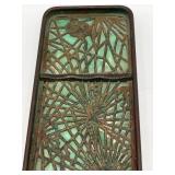 RARE Antique Tiffany Studios (New York, NY) "Pine Needle" Bronze and Slag Glass Pen Tray (Stamped 1004) RARE Antique Tiffany Studios (New York, NY) "Pine Needle" Bronze and Slag Glass Pen Tray (Stamped 1004)