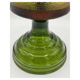 Vintage 17" Tall Green Depression Glass & Hobnail Oil Kerosene Lamp (w/ Fluid) Vintage 17" Tall Green Depression Glass & Hobnail Oil Kerosene Lamp (w/ Fluid)