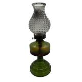 Vintage 17" Tall Green Depression Glass & Hobnail Oil Kerosene Lamp (w/ Fluid) Vintage 17" Tall Green Depression Glass & Hobnail Oil Kerosene Lamp (w/ Fluid)