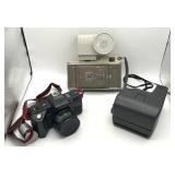 Vintage Camera Lot - Polaroid 600 One Step, Polaroid Land Camera Model 80A, and Hachi KX-66 Film Camera Vintage Camera Lot - Polaroid 600 One Step, Polaroid Land Camera Model 80A, and Hachi KX-66 Film Camera