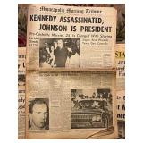 John F. Kennedy Assassination Newspapers - 1963 Minneapolis Morning Tribune, The Minneapolis Star, and Minneapolis Sunday Tribune John F. Kennedy Assassination Newspapers - 1963 Minneapolis Morning Tribune, The Minneapolis Star, and Minneapolis Sunday Tribune