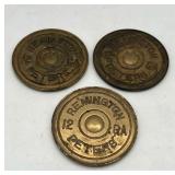 Vintage Remington 12 Gauge Shotgun Peters Brass Coasters Vintage Remington 12 Gauge Shotgun Peters Brass Coasters
