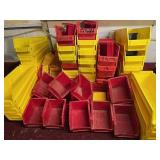 Lot of Red & Yellow Plastic Hardware Storage Containers Lot of Red & Yellow Plastic Hardware Storage Containers